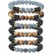 8MM Bead Bracelets For Men Women Lava Rock Lion Leopard Beaded Bracelets Set